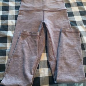 Lululemon wunder under leggings- purple striped size 6